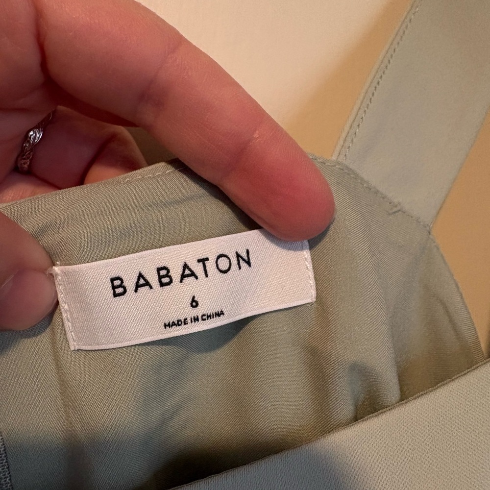 Aritzia Babaton Light Green 90’s Slit Midi Dress - Picture 4 of 5